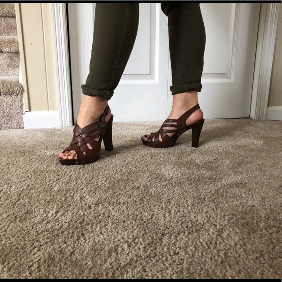 EUC Wood Heel Sandals - Picture 2 of 5